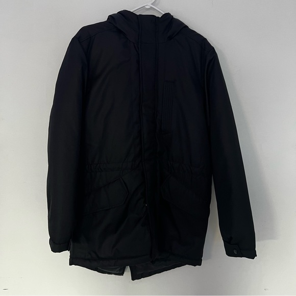 Parka PRODUKT (Jack&Jones) Warm Winter Jacket all black with zippers & buttons - Picture 3 of 8